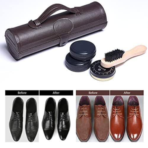 Yuet Kit YUET 12PC Shoe Shine Kit for Leather Boot Care and Cleaning with ...